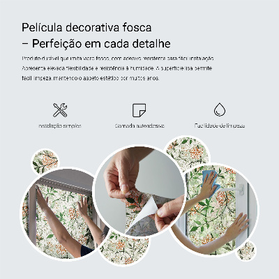 Anti inkijk raamfolie Plantenpatroon