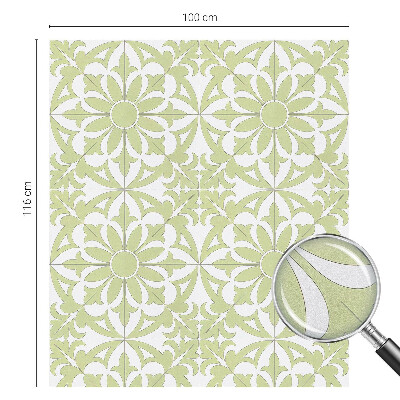 Zelfklevende anti inkijk folie glas in lood Groen ornament