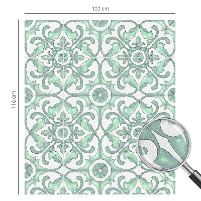 Zonwerende raamfolie glas in lood Groene symmetrie