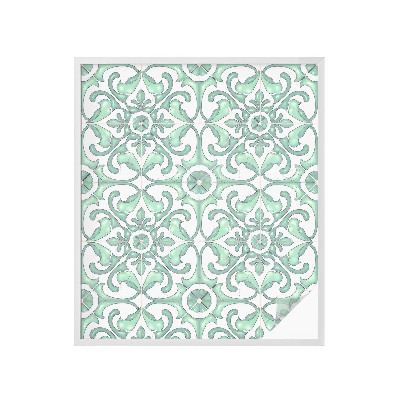 Zonwerende raamfolie glas in lood Groene symmetrie