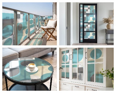 Zelfklevende raamfolie glas in lood Geometrische patronen