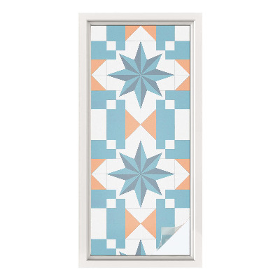 Zelfklevende anti inkijk folie glas in lood Blauwe sterren