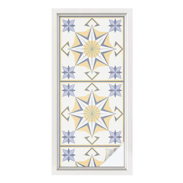 Zelfklevende anti inkijk folie glas in lood Geometrische sterren