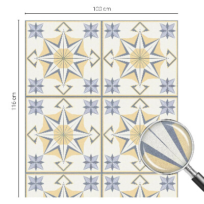 Zelfklevende anti inkijk folie glas in lood Geometrische sterren