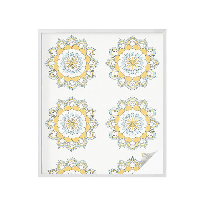 Zelfklevende raamfolie glas in lood Kleurrijke mandala's