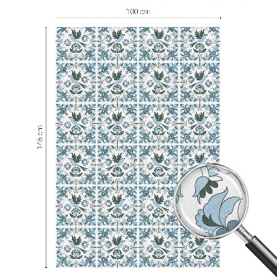 Zelfklevende anti inkijk folie glas in lood Blauwe bloemen