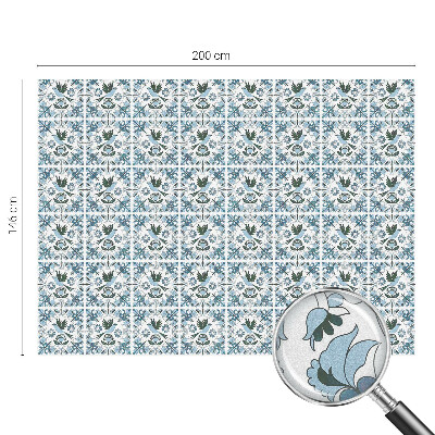 Zelfklevende anti inkijk folie glas in lood Blauwe bloemen