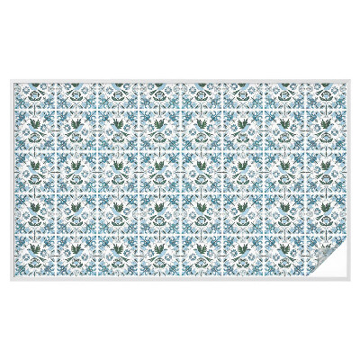 Zelfklevende anti inkijk folie glas in lood Blauwe bloemen