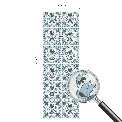 Zelfklevende anti inkijk folie glas in lood Blauwe bloemen