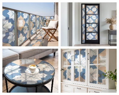 Zelfklevende raamfolie glas in lood Symmetrische patronen