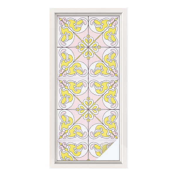 Zonwerende raamfolie glas in lood Abstracte bloemen