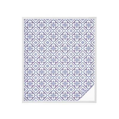 Anti inkijk raamfolie Blauwe tegels