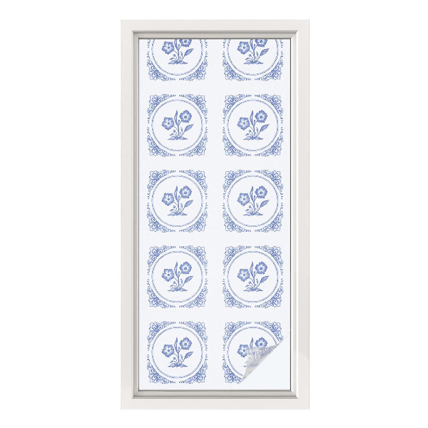 Zelfklevende anti inkijk folie glas in lood Delicate bloemen