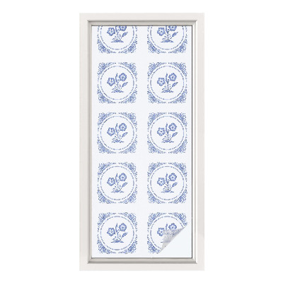 Zelfklevende anti inkijk folie glas in lood Delicate bloemen