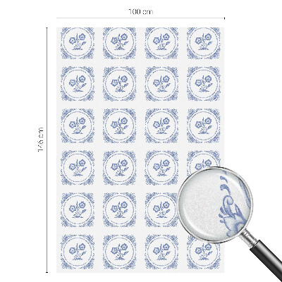 Zelfklevende anti inkijk folie glas in lood Delicate bloemen