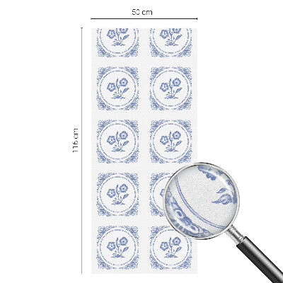 Zelfklevende anti inkijk folie glas in lood Delicate bloemen