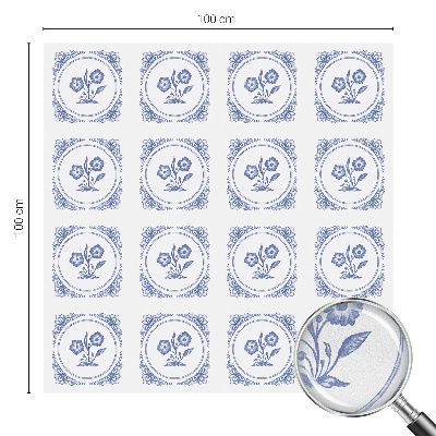 Zelfklevende anti inkijk folie glas in lood Delicate bloemen