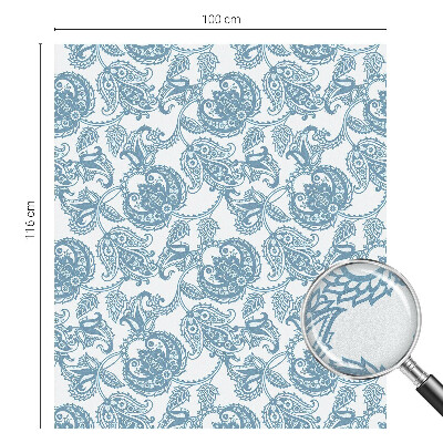 Zelfklevende raamfolie glas in lood Blauwe ornamenten