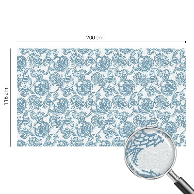 Zelfklevende raamfolie glas in lood Blauwe ornamenten