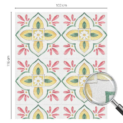 Zonwerende raamfolie glas in lood Bloemenornament