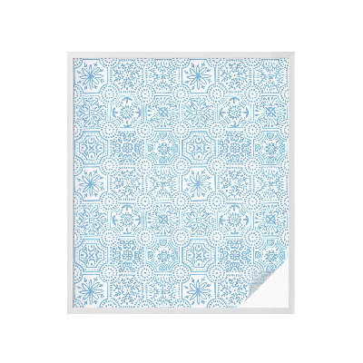 Anti inkijk raamfolie Blauwe tegels