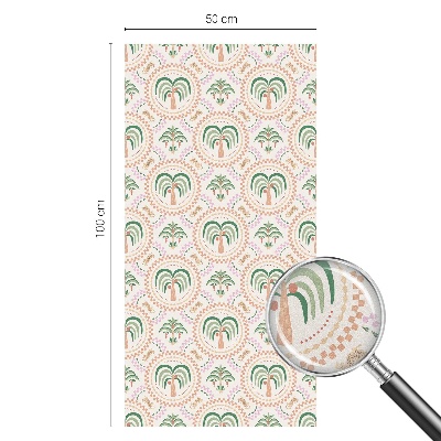 Zelfklevende raamfolie glas in lood Exotische palmbomen