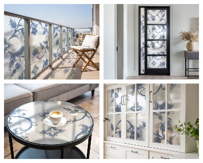 Zonwerende raamfolie Bloemenornament