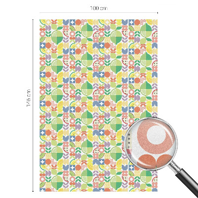 Zelfklevende raamfolie glas in lood Kleurrijke vruchten