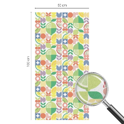 Zelfklevende raamfolie glas in lood Kleurrijke vruchten