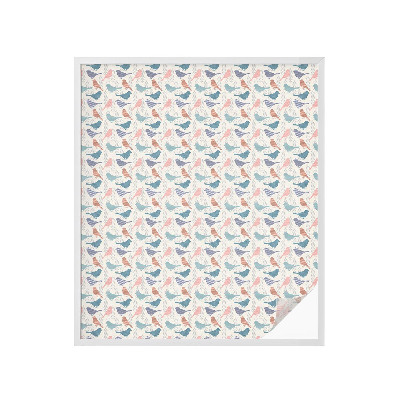 Zelfklevende anti inkijk folie glas in lood Pastelkleurige vogels