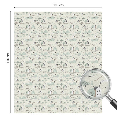 Zelfklevende raamfolie glas in lood Een idyllisch dorpje