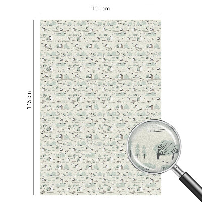 Zelfklevende raamfolie glas in lood Een idyllisch dorpje