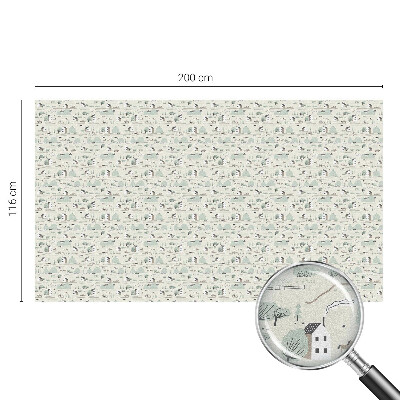 Zelfklevende raamfolie glas in lood Een idyllisch dorpje