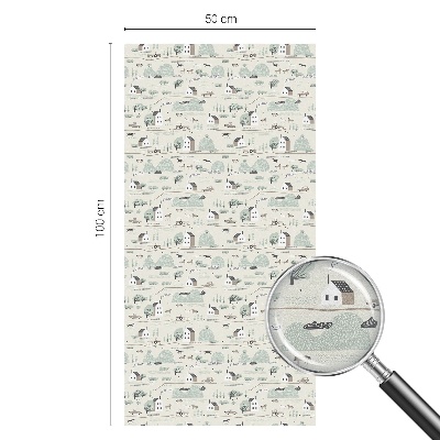 Zelfklevende raamfolie glas in lood Een idyllisch dorpje