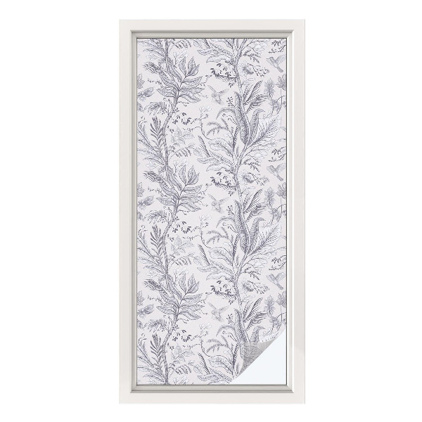 Zelfklevende raamfolie glas in lood Bladeren en vlinders