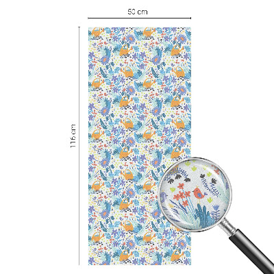 Zelfklevende raamfolie glas in lood Plantenmotief