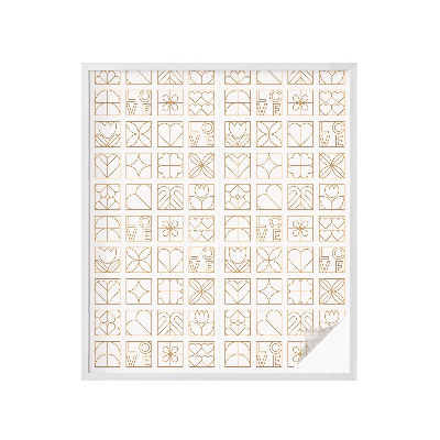 Zelfklevende anti inkijk folie glas in lood Geometrische liefde