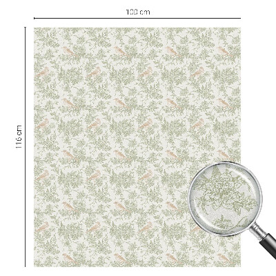 Zelfklevende anti inkijk folie glas in lood Vogels planten