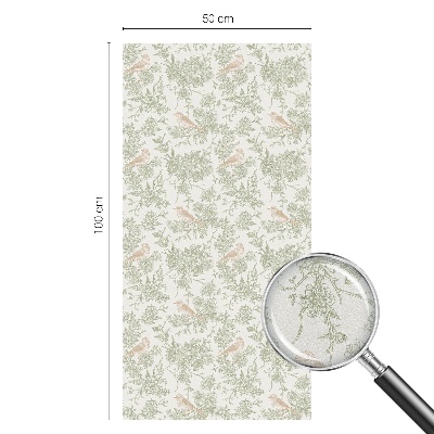 Zelfklevende anti inkijk folie glas in lood Vogels planten