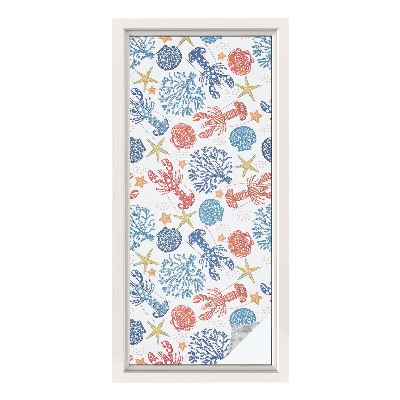 Zelfklevende raamfolie glas in lood Rivierkreeftkoralen