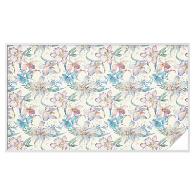 Zelfklevende anti inkijk folie glas in lood Bloemenmotief