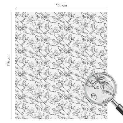 Zonwerende raamfolie Vogels en bloemen
