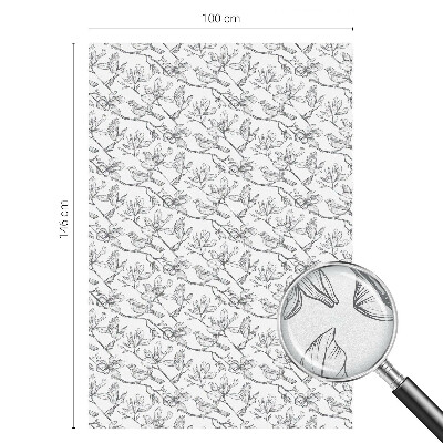 Zonwerende raamfolie Vogels en bloemen