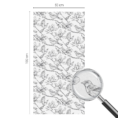 Zonwerende raamfolie Vogels en bloemen