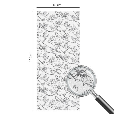 Zonwerende raamfolie Vogels en bloemen