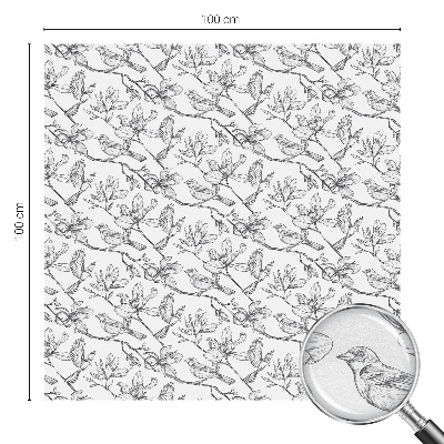 Zonwerende raamfolie Vogels en bloemen