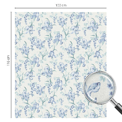 Zelfklevende raamfolie glas in lood Blauwe bloemen