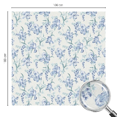 Zelfklevende raamfolie glas in lood Blauwe bloemen