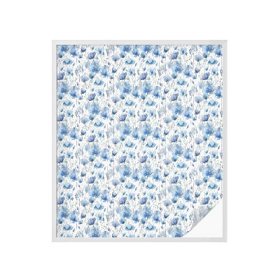 Zonwerende raamfolie glas in lood Aquarelbloemen