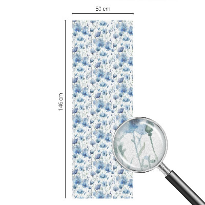 Zonwerende raamfolie glas in lood Aquarelbloemen
